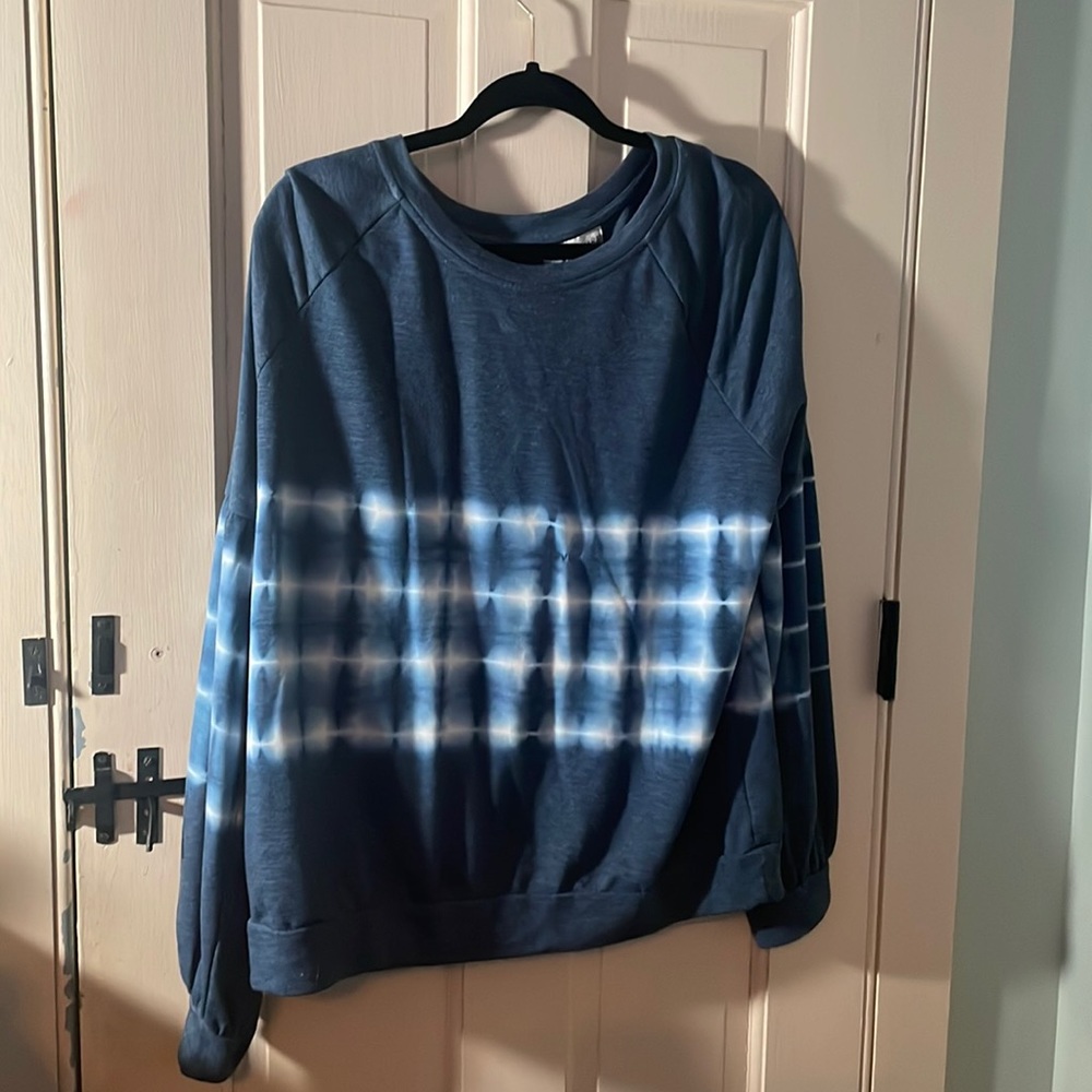 Knox Rose Blue Balloon Sleeve Sweatshirt